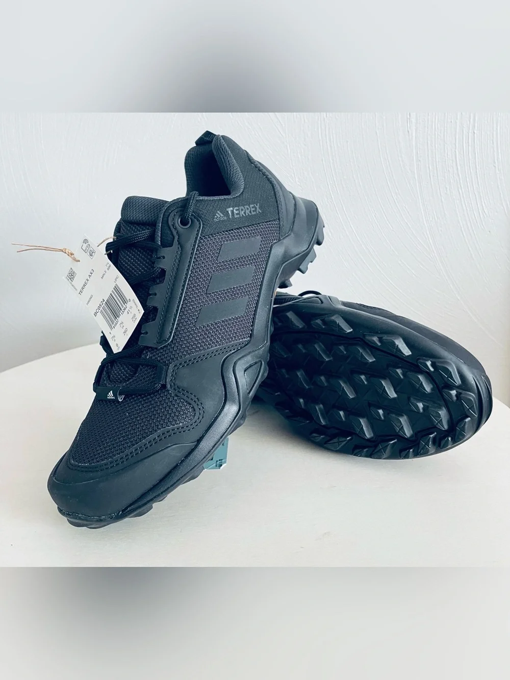 Adidas Terrex AX3 Triple Black Men's Hiking Trail Running Shoes NWT Size 8 Men